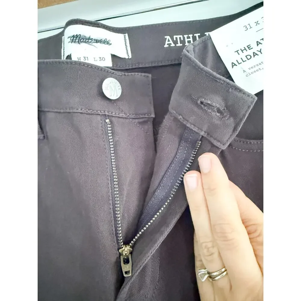 Madewell | NWT Athletic All Day Slim Pants Warm Charcoal | Sz 31x30